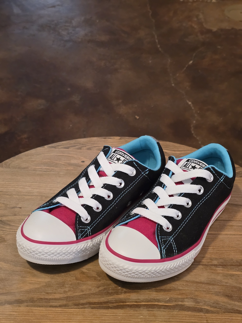 Converse Chuck Taylor Street Black Pink Teal Sneakers Youth 2